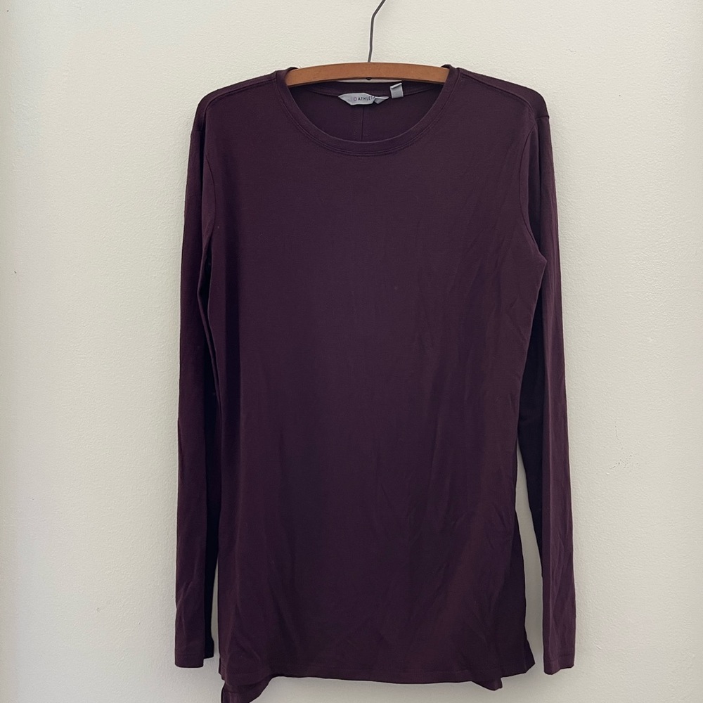 Athleta Plum Long sleeve Exercise Shirt
